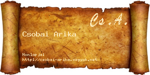 Csobai Arika névjegykártya